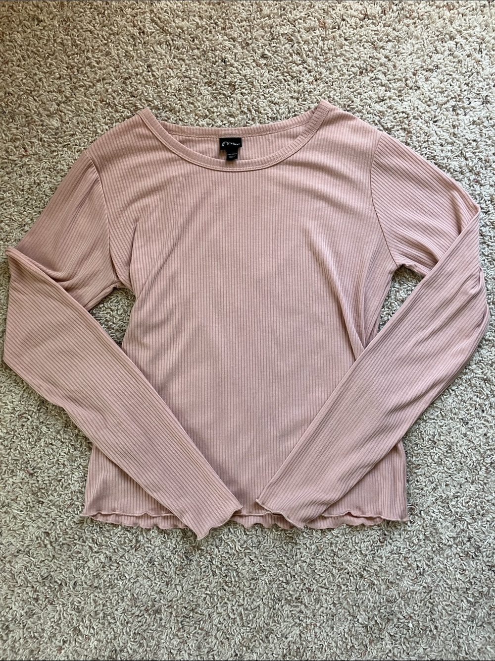 Art Class Blush Ribbed Long Sleeve Tee